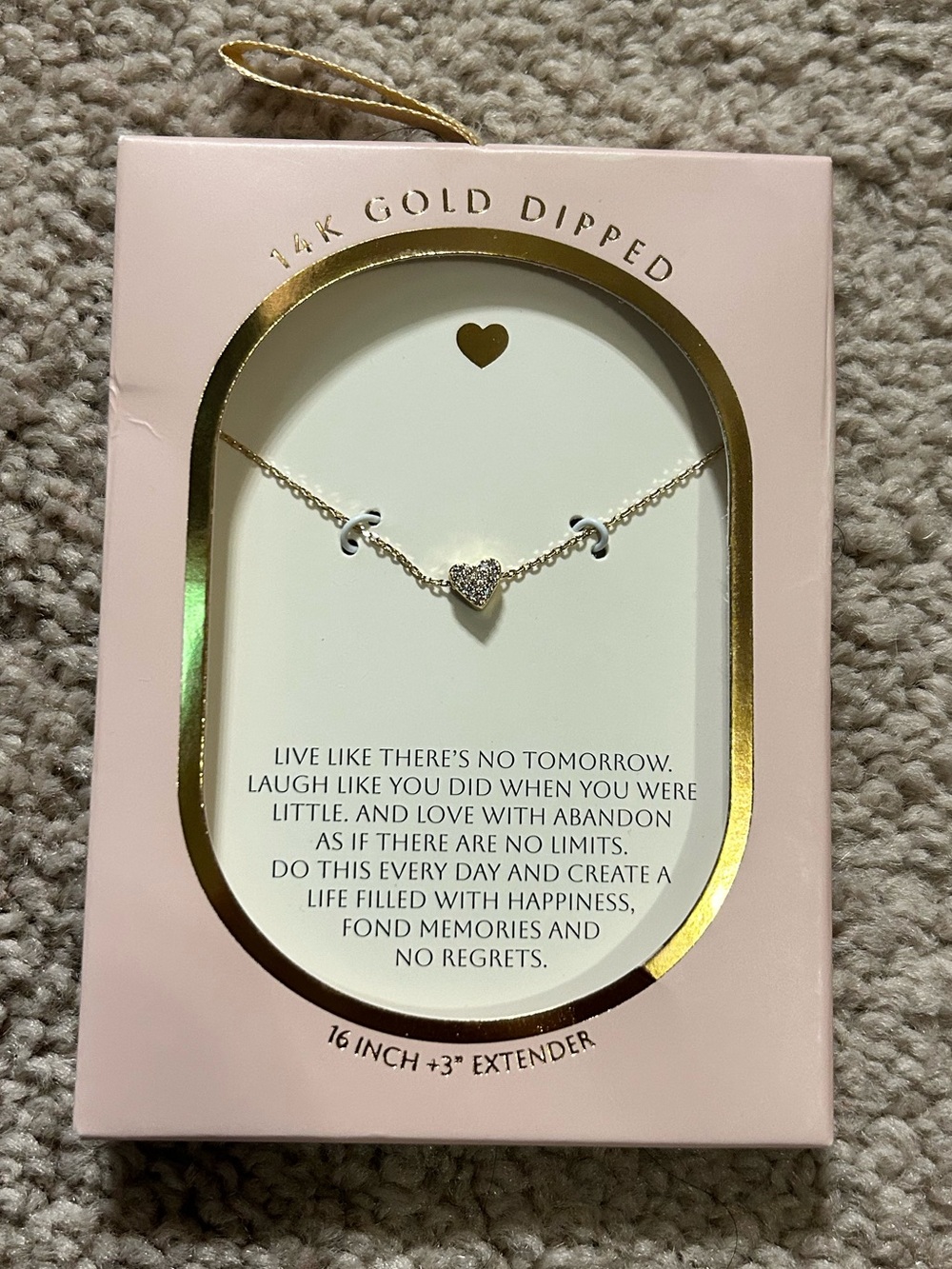 Target 14K Gold Dipped Heart Necklace - Pink Box